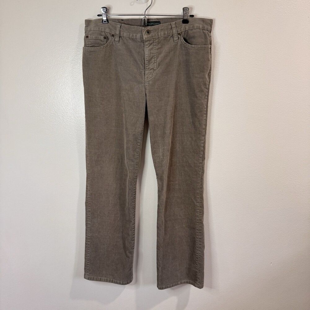 Vintage Lauren Ralph Lauren Pants 12P Gray Corduroy Classic Straight Mid Rise